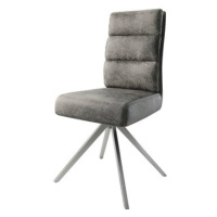 DELIFE Otočná židle Pela-Flex šedý vintage křížová podnož hranatá otočná z nerezové oceli