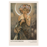 Obrazová reprodukce The Moon (Celestial Art Nouveau / Beautiful Female Portrait) - Alphonse / Al
