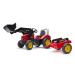 FALK Šlapací traktor 2020M Supercharger s nakladačem a vlečkou-červený