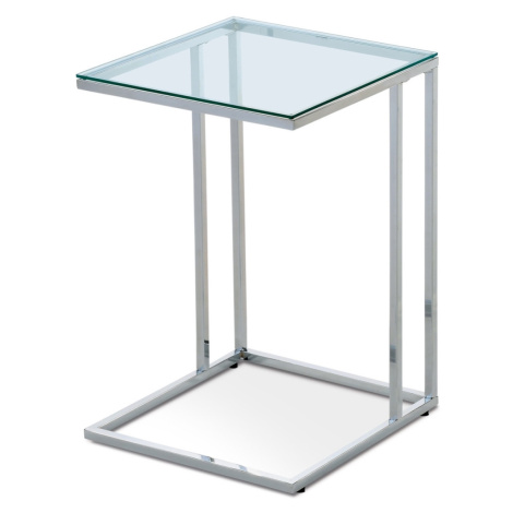Přístavný stolek MACARIO, sklo/chrom Autronic
