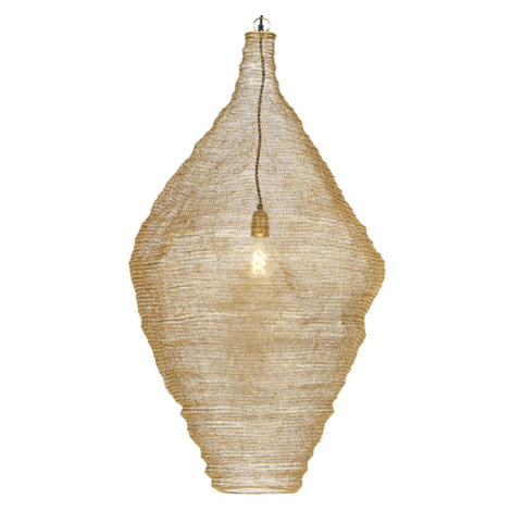 Orientální závěsná lampa zlatá 60 cm - Nidum L. QAZQA