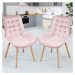80654 MIADOMODO Sada prošívaných jídelních židlí, růžová, 2 ks