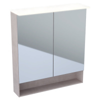 Geberit Acanto - Zrcadlová skříňka 740x830 mm s LED osvětlením, dub Mystic 500.645.00.2