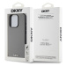 Zadní kryt DKNY PU Leather Silver Metal Logo Magsafe pro Apple iPhone 14 Pro, šedá