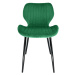 Ak furniture Sametová čalouněná prošívaná židle Apas zelená