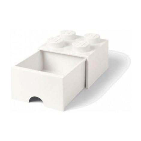 LEGO úložný box 4 s šuplíkem - bílá
