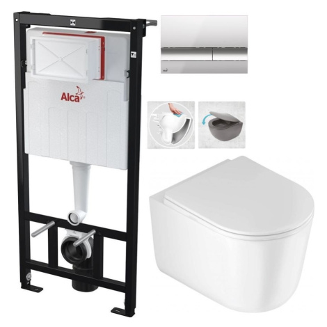 ALCADRAIN Sádromodul předstěnový instalační systém s chromovým tlačítkem M1721 + WC DEANTE Jasmi AKCE/SET/ALCA