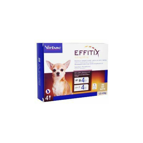 Effitix pro psy Spot-on XS (1,5-4 kg )4 pipety 2 + 1 zdarma Virbac