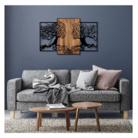 Nástěnná dekorace 125x79 cm stromy života dřevo/kov