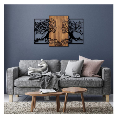 Nástěnná dekorace 125x79 cm stromy života dřevo/kov Donoci