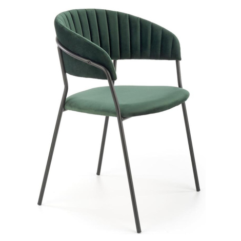 Židle K426 látka velvet/kov tmavě zelená BAUMAX