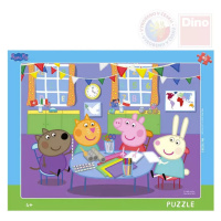DINO Puzzle deskové Prasátko Peppa Pig ve školce 32x24cm skládačka 40 dílků