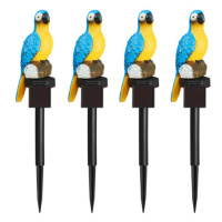 Sada dekorativních solárních svítidel, 4dílná, modrý papoušek