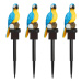 Sada dekorativních solárních svítidel, 4dílná, modrý papoušek