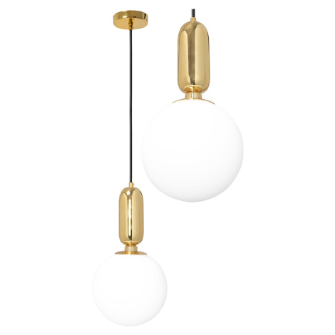 Kovová závěsná stropní svítidlo Kovová koule Bílé zlato Zlato APP474-1CP REA