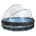Bazén s krytem a filtrací Stone pool Exit Toys kruhový ocelová konstrukce 360*76 cm šedý od 6 le