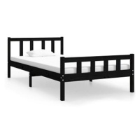 Rám postele černý masivní dřevo 100 × 200 cm, 810673