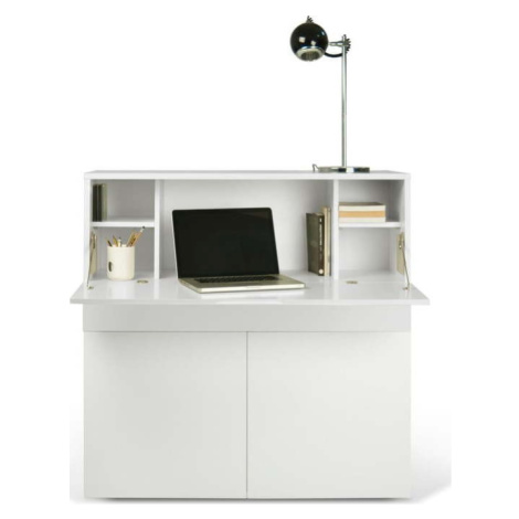 Bílý pracovní stůl TemaHome Focus, 110 x 109 cm