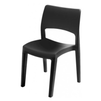Zahradní židle KK LUX — plast, černá, nosnost 150 kg