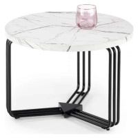 Halmar Odkládací stolek ANTICA M - bílý mramor/černá