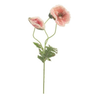 Vlčí mák FLORA řezaný umělý 3 květy růžový 70cm