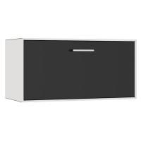 mauser Závěsný samostatný box, 1 výklopná barová dvířka, šířka 770 mm, signální bílá / černá