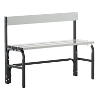 Sypro Jednostranná šatnová lavice s poloviční výškou a opěradlem, hliník / ušlechtilá ocel, délk