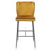 KARE Design Žlutá čalouněná barová židle Irina