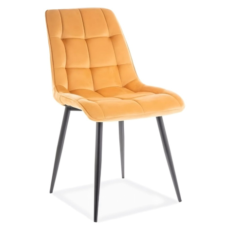 Židle Chic Velvet curry – černé nohy