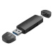 Vention 2-in-1 USB 3.0 A+C Card Reader(SD+TF) Black Dual Drive Letter