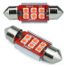 Auto LED žárovka C5W 6 SMD 3535 CAN BUS červená 39 mm