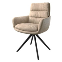 DELIFE Otočná židle Abelia-Flex s područkou béžová vintage podnož otočná