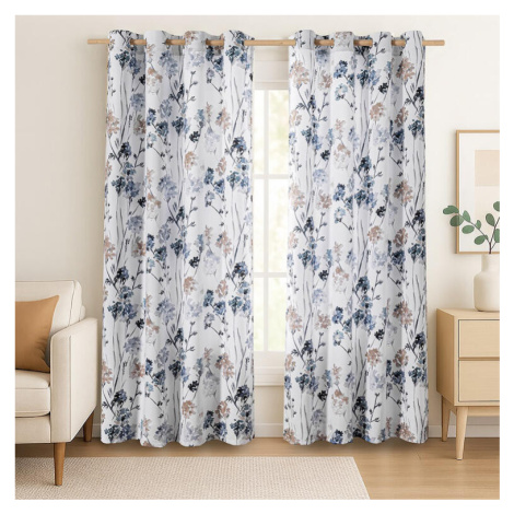 Zatemňovací závěs SOLKONE bílý 135 x 250 cm sada 2 ks decoDoma