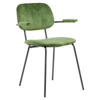 Zelená sametová jídelní židle Emma – Light & Living