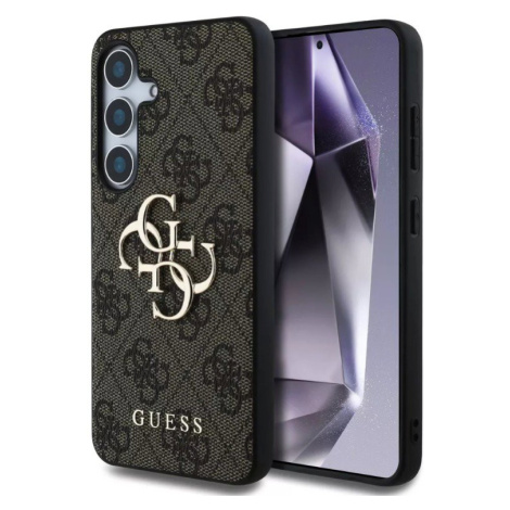 Guess PU 4G Metal Logo Zadní Kryt pro Samsung Galaxy S25 Brown