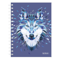 Herlitz Spirálový blok A5/100 listů čtverečkovaný Wild Animal Vlk