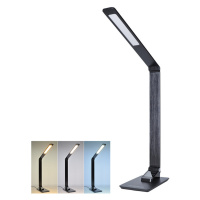 SOLIGHT WO59-B LED stolní lampička stmívatelná, 8W,  display, změna chromatičnosti, hliník, čern