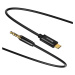 BASEUS kabel audio Yiven Series, USB-C - Jack 3.5mm, M/M, 1.2m, černá - CAM01-01