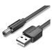 Vention USB to DC 5.5mm Power Cord 0.5M Black Tuning Fork Type