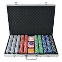 vidaXL Poker set s 1000 žetony hliník