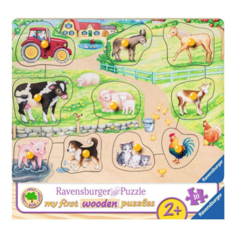RAVENSBURGER Dřevěná vkládačka Ráno na farmě 135615
