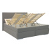 Čalouněná postel Dory 160x200, šedá, bez matrace, přední výklop