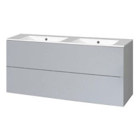 Aira, koupelnová skříňka s keramickým umyvadlem 120 cm, šedá