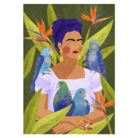 Ilustrace Frida and birds, Raissa Oltmanns, (30 x 40 cm)