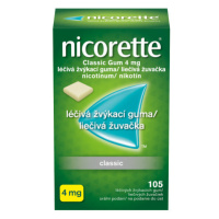 NICORETTE CLASSIC GUM 4MG léčivé žvýkačky 105