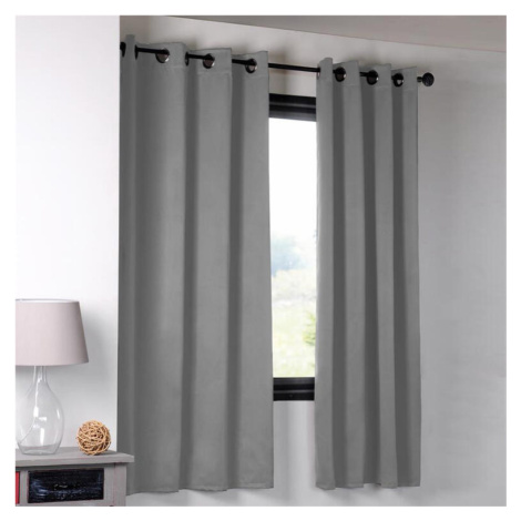 Zatemňovací závěs blackout NOTTE šedý 135 x 180 cm sada 2 ks STOF