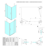 GELCO LORO obdélníkový sprchový kout 1200x800 GN4612-03