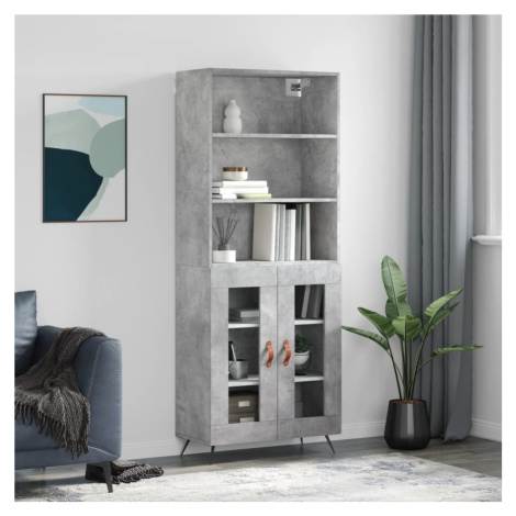 vidaXL Skříň highboard betonově šedá 69,5x34x180 cm kompozitní dřevo