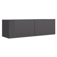 TV stolek šedý s vysokým leskem 100x30x30 cm dřevotříska
