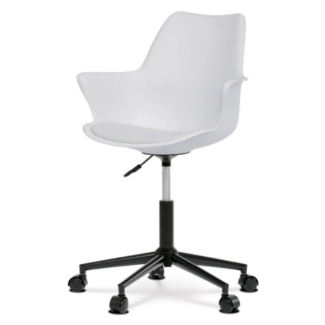 Kancelářská židle NIDORA — plast, ekokůže, ocel, černá / bílá